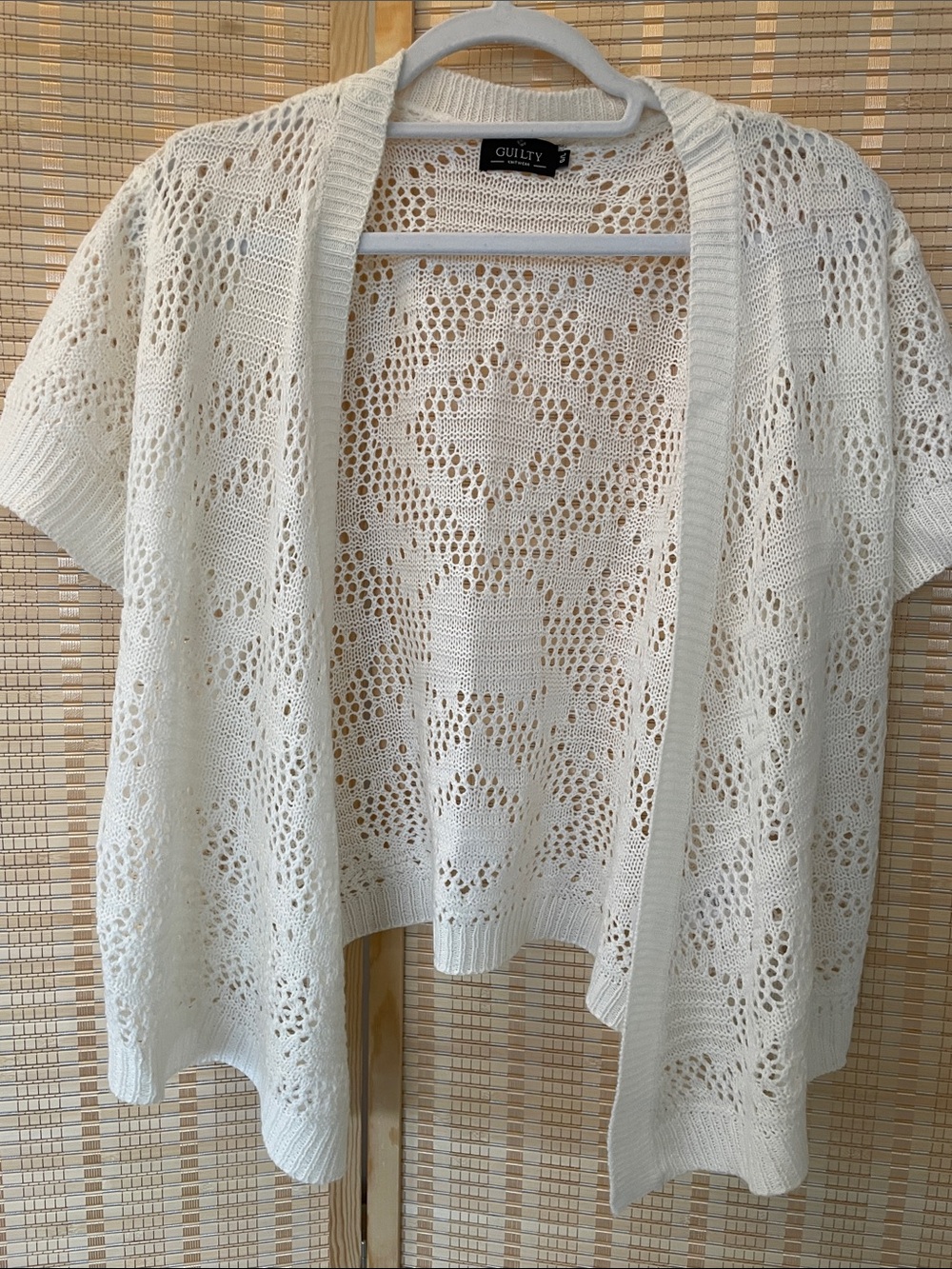 Guilty Open-Front Knit Cardigan - Cream crochet boho - Picture 4 of 15